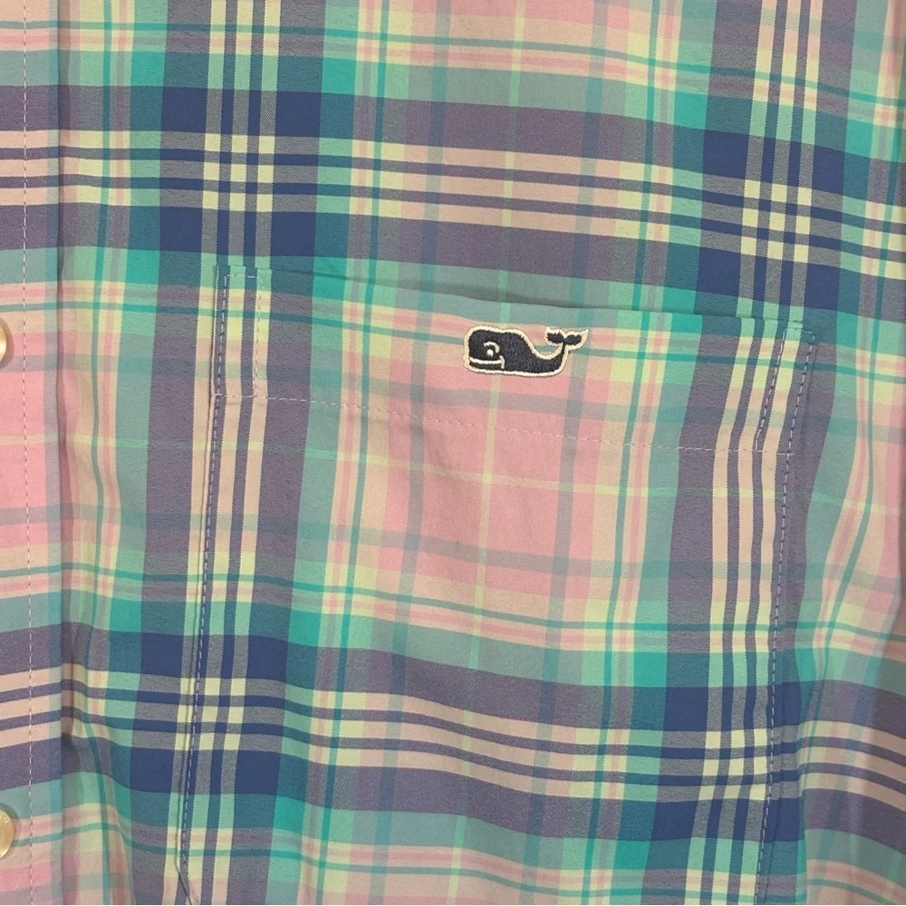 Vineyard Vines On the Go Performance Sz XXL Button Pastel Plaid Shirt Sz XXL - Picture 4 of 11